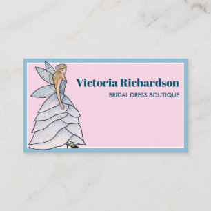 Fairy Princess Petals Dress Mode Illustratie Visitekaartje