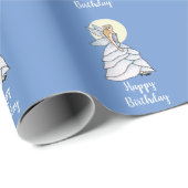 Fairy Princess Petals Jurk Mode Verjaardag Cadeaupapier (Rol Hoek)