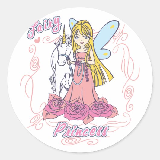 Fairy Princess Peuter Baby Ronde Sticker (Voorkant)