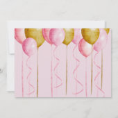 Fairy Princess Pink & Gold 1ste verjaardag Kaart (Achterkant)