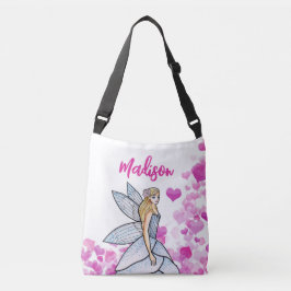 Fairy Princess Pink Hearts Mode Illustratie Crossbody Tas