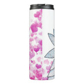 Fairy Princess Pink Hearts Mode Illustratie Thermosbeker (Achterkant)