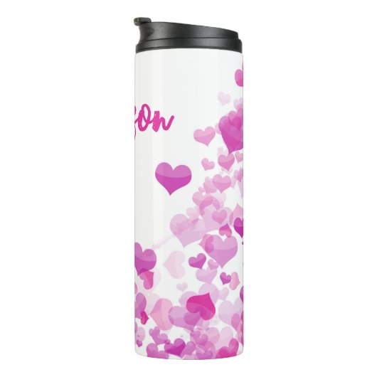 Fairy Princess Pink Hearts Mode Illustratie Thermosbeker (Geroteerd rechts)