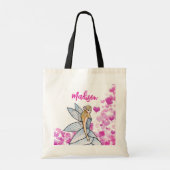 Fairy Princess Pink Hearts Mode Illustratie Tote Bag (Achterkant)