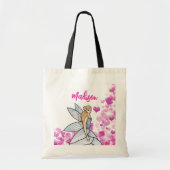 Fairy Princess Pink Hearts Mode Illustratie Tote Bag (Voorkant)