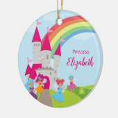 Fairy Princess Rainbow en Castle Girl Keramisch Ornament (Links)