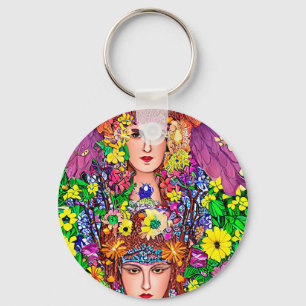 Fairy Princess Sisters floral original nouveau Sleutelhanger