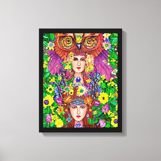 Fairy Princess Sisters Owl original nouveau Canvas Afdruk (Voorkant)