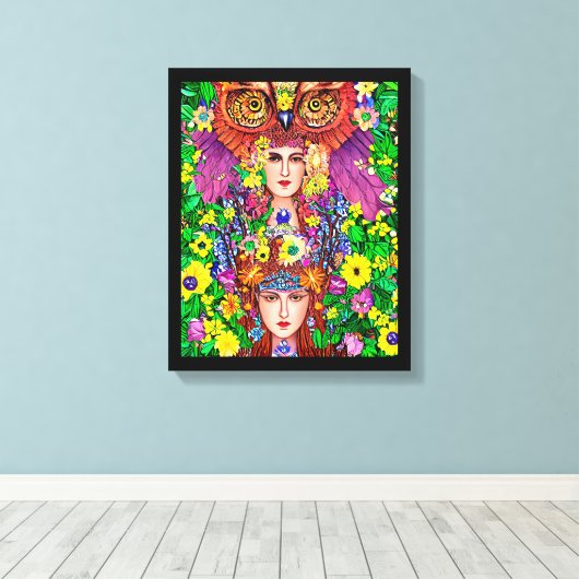 Fairy Princess Sisters Owl original nouveau Canvas Afdruk (Insitu (Houten vloer))