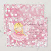 Fairy Princess verjaardagsfeestje Kaart (Voorkant / Achterkant)