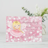 Fairy Princess verjaardagsfeestje Kaart (Staand voorkant)