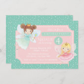 Fairy Princess verjaardagsfeestje uitnodiging (Voorkant / Achterkant)