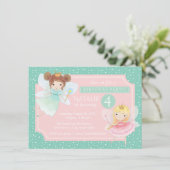 Fairy Princess verjaardagsfeestje uitnodiging (Staand voorkant)