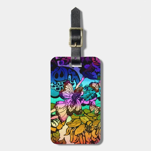 Fairy Princess vliegt met Butterflies Bagagelabel (Voorkant verticaal)