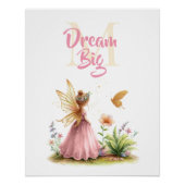 Fairy Princess Vlinder Monogram Inspirerend Perfect Poster (Voorkant)