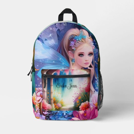 Fairy Princess Waterverf Bedrukte Rugzak (Voorkant)