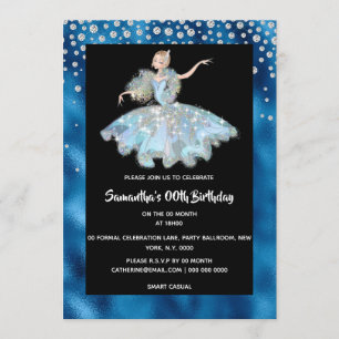 Fairy princess winter wonderland glitter meisjes kaart