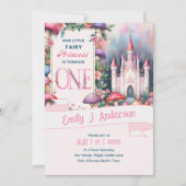 Fairy Prinses 1e Verjaardag EEN roze Fairycore Kaart (Voorkant)