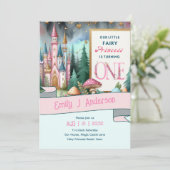 Fairy Prinses 1e Verjaardag EEN roze Fairycore Kaart (Staand voorkant)