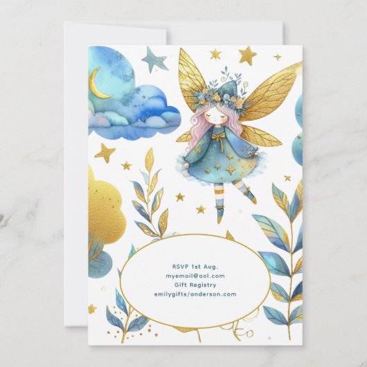 Fairy Prinses 2e Verjaardag TWEE Roze Fairycore Kaart (Achterkant)