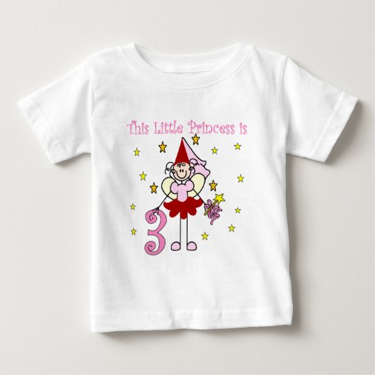 Fairy Prinses 3e Verjaardag Tshirts en geschenken (Voorkant)