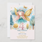 Fairy Prinses 4E Verjaardag VIER Roze Fairycore Kaart (Voorkant)