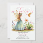 Fairy prinses betoverde groene baby meisje douche kaart (Voorkant)