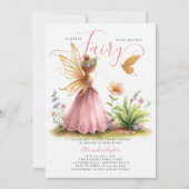 Fairy prinses betoverde roze baby meisje douche kaart (Voorkant)