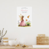 Fairy prinses betoverde roze baby meisje douche poster (Keuken)