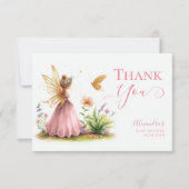 Fairy prinses betoverde tuin baby meisje douche bedankkaart (Voorkant)
