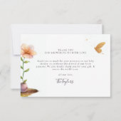 Fairy prinses betoverde tuin baby meisje douche bedankkaart (Achterkant)