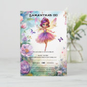 Fairy prinses betoverde tuin grillige meisjes kaart (Staand voorkant)