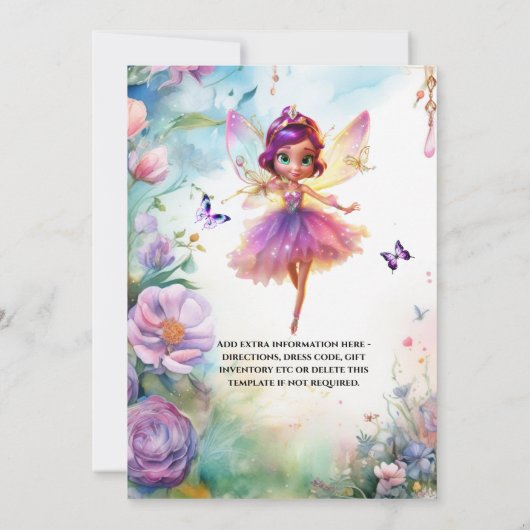 Fairy prinses betoverde tuin grillige meisjes kaart (Achterkant)