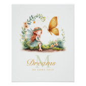 Fairy prinses betoverde tuin vlinder monogram perfect poster (Voorkant)