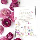 Fairy Prinses Bloementuin Meisjes Verjaardagsfeest Kaart