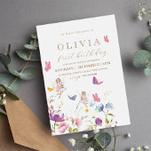 Fairy Prinses Bloementuin Meisjes Verjaardagsfeest Kaart