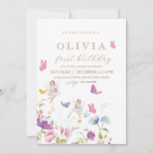 Fairy Prinses Bloementuin Meisjes Verjaardagsfeest Kaart (Voorkant)