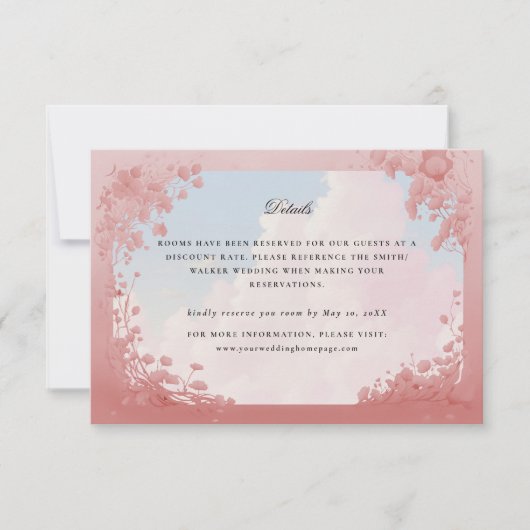 Fairy prinses bruiloft details kaart (Voorkant)