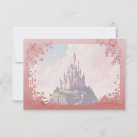 Fairy prinses bruiloft details kaart (Achterkant)