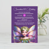 Fairy prinses glimmer gezicht glanzende glitter vl kaart (Staand voorkant)