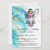 Fairy prinses meisjes verjaardag themafeest kaart (Voorkant)