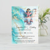 Fairy prinses meisjes verjaardag themafeest kaart (Staand voorkant)