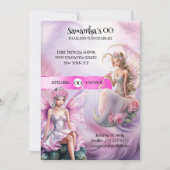 Fairy prinses mythische roze sprookje thema meisje kaart (Voorkant)