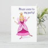 Fairy Prinses Party Uitnodiging (Staand voorkant)