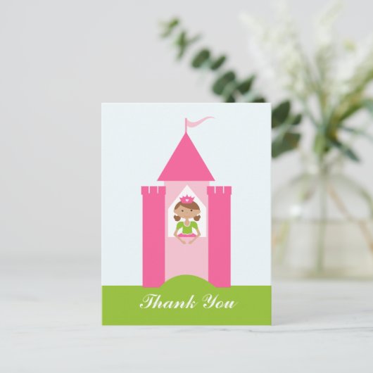 Fairy prinsessenkasteel dank u briefkaart (Staand voorkant)