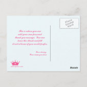 Fairy prinsessenkasteel dank u briefkaart (Achterkant)