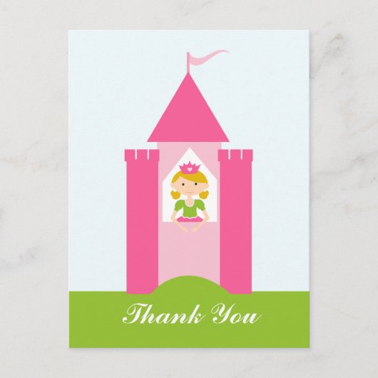 Fairy prinsessenkasteel dank u briefkaart (Voorkant)