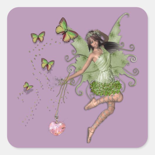 Fairy Queen gift Vierkante Sticker (Voorkant)