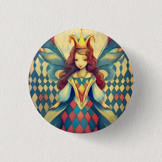 Fairy Queen Ronde Button 3,2 Cm (Voorkant)