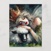 Fairy Queen slaapt op haar schaap Briefkaart (Voorkant)